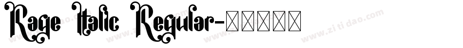 Rage Italic Regular字体转换
